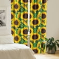 thumbnail image 2 of Ambesonne Floral Curtains, Autumn Sunflowers Leaves, Pair of 28"x84", Earth Yellow and Fern Green, 2 of 5