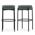 thumbnail image 2 of Set of 2 Avril Gray Boucle Backless Bar Stool with Black Metal Legs, 2 of 5