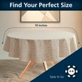 thumbnail image 3 of (1 pack) Mainstays Farmhouse Tablecloth Summer Boho Brown Fabric, 70" Round, Medallion, 3 of 11