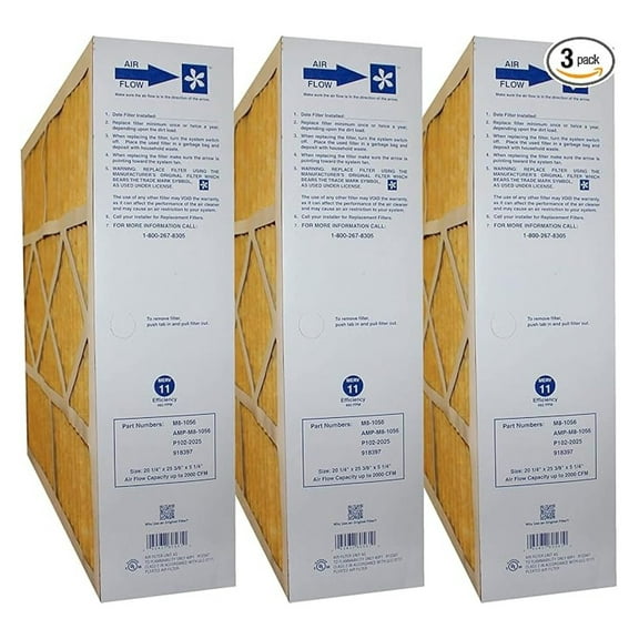 M8-1056 20x25x5 (Actual Size: 20-1/4 x 25-3/8 x 5-1/4) Amana & Five Seasons MERV 11 Media Filter (3 Pack)