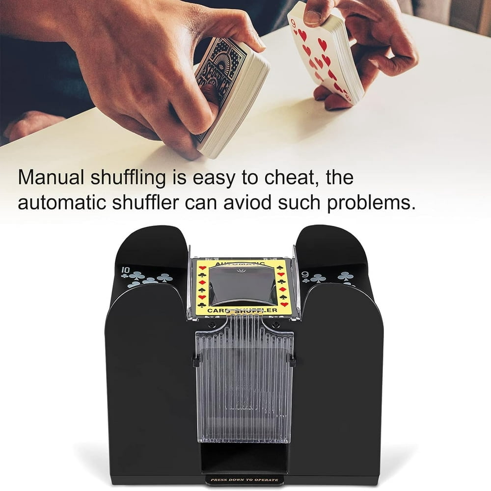 Mélangeur de cartes automatique pour 2 jeux de cartes - Mélangeur de cartes électrique avec batterie au