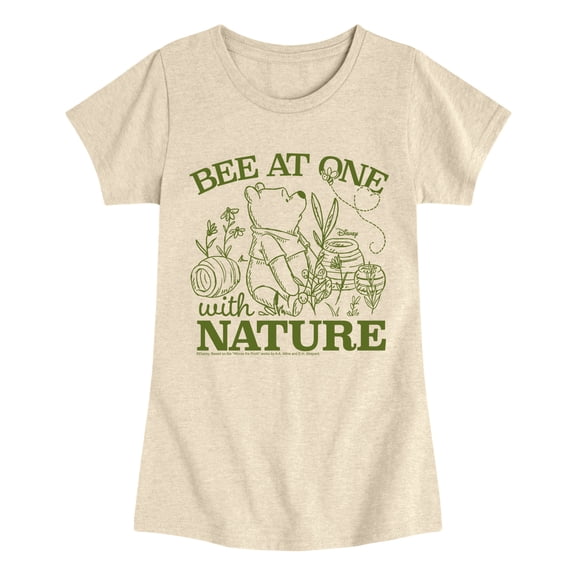 Winnie the Pooh - Bee At One With Nature - Youth Girls Fitted Short Sleeve T-Shirt