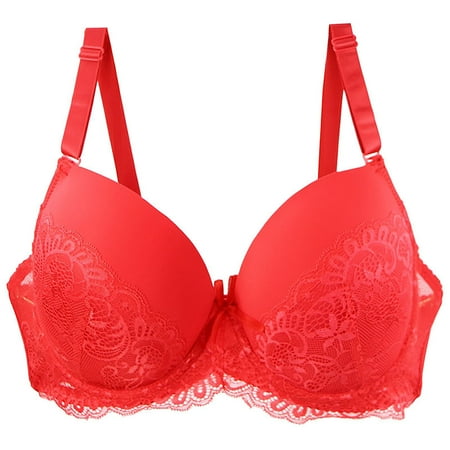 Women s Plus Size Full Coverage Underwire Unlined Lace Bra Wireless Balconette Bras Half Cups Women Bra Clearance Sale