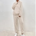 thumbnail image 3 of Tweang Sweater Sets for Women Womens Sets 2 Piece Outfits Fall Womens Sweatsuits 2 Piece Set Womens Lounge Set Pjs Sets for Women's Pajama Sets Gym Sets Beige S, 3 of 8