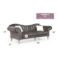 thumbnail image 2 of Glory Furniture Wilshire G0951A-S Sofa   DARK GRAY Velvet, 2 of 6