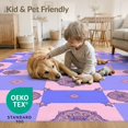 thumbnail image 4 of ODIKA 9'x12' Washable Area Rug Pink Checkered Grid Alternating Squares Scattered Symmetrical for Dining Room, Basement, Large Office, Non-Slip Chair-Friendly, 4 of 7