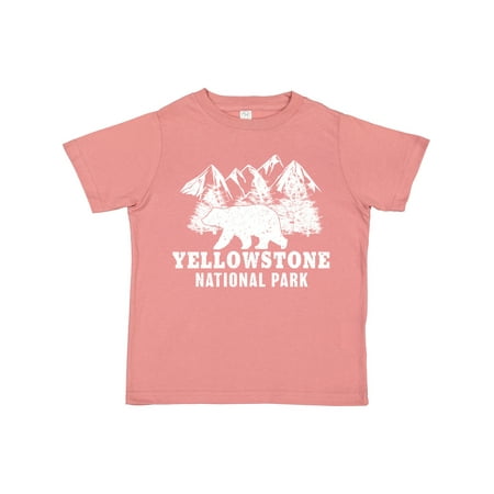 

Inktastic Yellowstone National Park with Bear Mountains and Trees Boys or Girls Toddler T-Shirt