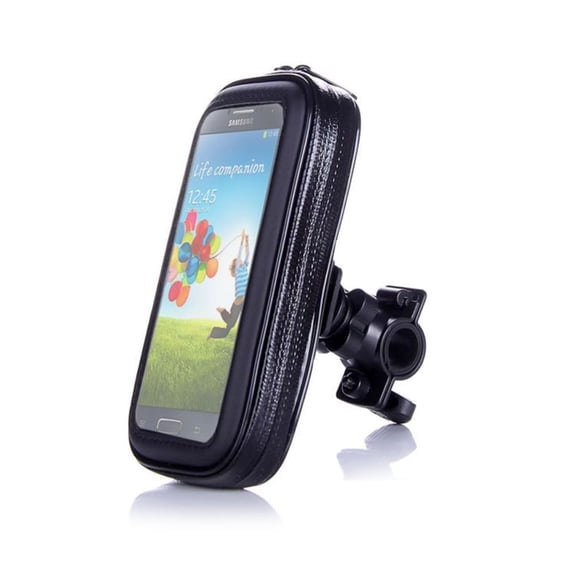 XIRQI Waterproof Bike Phone Mount Holder 360 Degrees Rotation Phone Stand for Smartphones Size L(Black)