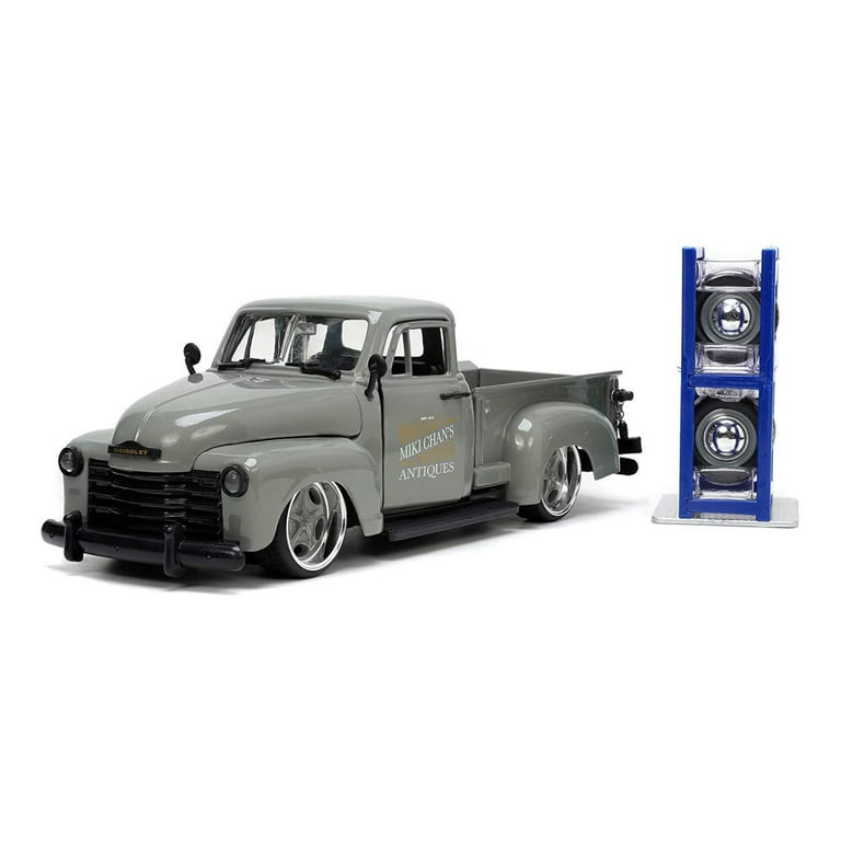 1953 Chevy Pickup and Extra Wheels, Gray - Jada Toys 34023