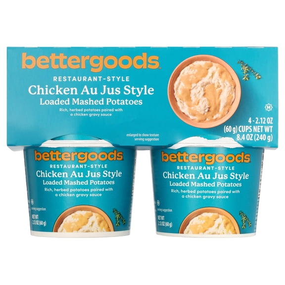 bettergoods Chicken Au Jus Style Loaded Potato Cup, 4 Count, 2.12 oz Cup