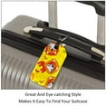 thumbnail image 3 of Square 2Pack PU Leather Lion Yellow Cute Cruise Luggage Tag with Privacy Cover and Name ID Tag for Travel Handbags Backpacks Luggage Tags, 3 of 6