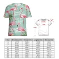 thumbnail image 2 of Flamingo Pattern Women's Short Sleeve Tops Casual Blouses T Shirt, 2 of 6