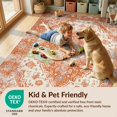 thumbnail image 4 of Design&I 2'x3' Washable Accent Rug Orange Vintage Burnt Distressed Trellis Lattice Terracotta Print for Kitchen, Pet Station, Friendly & Non-Slip Built-In Grip, 4 of 7