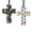 Colorful Sugar Skulls & Sugar Skulls On White, variant on WIRESTER Set of 2 Aluminum Cross Hanging Ornaments for Christmas Tree Holidays Party Home Office Xmas Tree Decoration Gift - Blue Gold Marble & Cloudy Black Marble