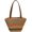 Coffee, variant on Kukuzhu Women Large Beach Tote Bag Hand-woven Stripe Beach Travel Straw Handbag Shoulder Bag