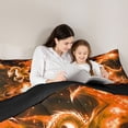 thumbnail image 5 of Homewish Cartoon Animal Dragon Queen Comforter Set,Western Fantasy Bedding Sets,Orange Black Bedding Comforter Set For Boys Kids,Super Cozy Room Decor Reversible,3pcs, 5 of 8