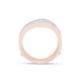thumbnail image 6 of Round Cut White Cubic Zirconia Criss Cross Infinity Guard Enhancer Ring In 14K Rose Gold Plated 925 Sterling Silver (Color: White, Clarity: VVS1-VVS2) -8.5, 6 of 8
