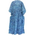 thumbnail image 7 of HAPPY BAY Women's Summer Loungewear African Beach Cover Up Slit Dress Home Wear Maxi Dresses Caftans for Women 2X-3X Royal Blue, Floral, 7 of 7