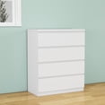 thumbnail image 5 of 4 Drawer Dresser for Bedroom,31.5"W Modern Chest of Drawers with Hidden Handle,Wooden Closet Chests Organizer for Bedroom, Living Room,White, 5 of 8