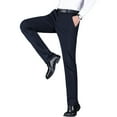 thumbnail image 3 of MEILIHUA Men's Winter Stretch Dress Pants - Thick 4-Way Elastic Formal Trousers with Back Embroidery, 3 of 14