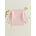 thumbnail image 4 of Suealasg Toddler Baby Girls Fall Winter Sweaters Long Sleeve Bowknot Embroidery Thick Knitted Pullover 6M 1T 2T  3T 4T 5T Kids Girls Loose Fit Warm Knitwear Tops, 4 of 7