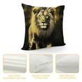 thumbnail image 4 of Chilfamy Lion Pillow Covers Square Design Indoor Outdoor Short Plush Pillow Case 1PC 18x18in, 4 of 5