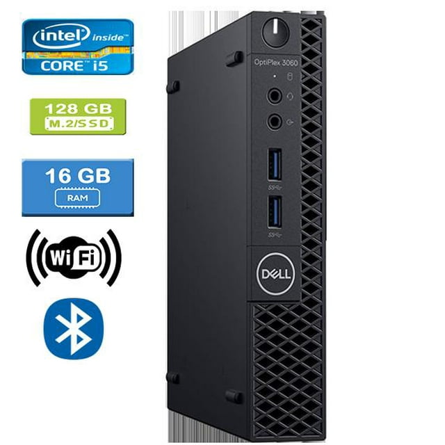 Remis à Neuf : DELL 3060 MICRO Intel Core i5-8500T 2.10 GHz, 16 Go, M.2/128 Go SSD, Win 10 Pro