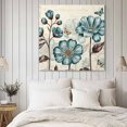 thumbnail image 4 of Blue Tulip Wall Art Painting on Canvas, Vintage Flowers Butterfly Plants Beige Rustic Canvas Art Home Prints Wall Art Framed Modern Artwork for Living Room Bedroom Wall Decor 12x12in, 4 of 9