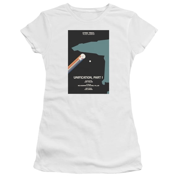 Star Trek Tng Season 5 Episode 7 Junior Women's Sheer T-Shirt White