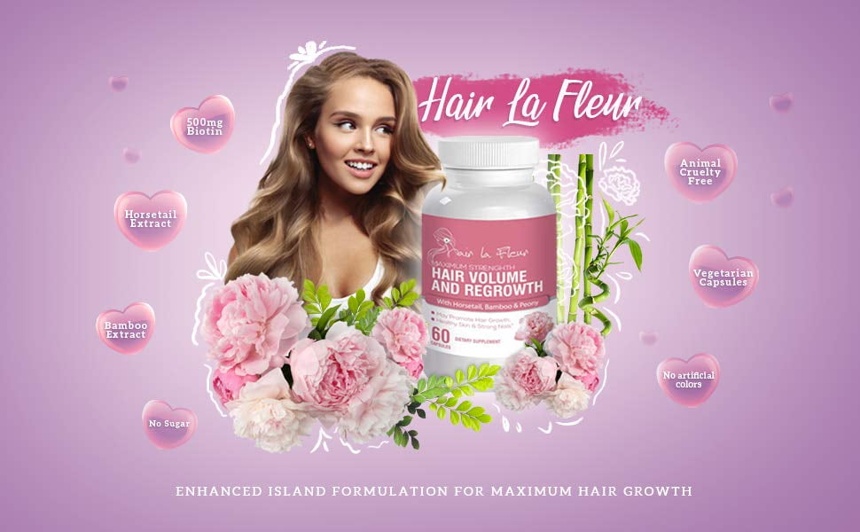 Success Chemistry Hair La Fluer Biotin Hair Growth Supplement - 2 Pack - Natural Vitamins for Thicker Unisex Adult Dietary Supplement