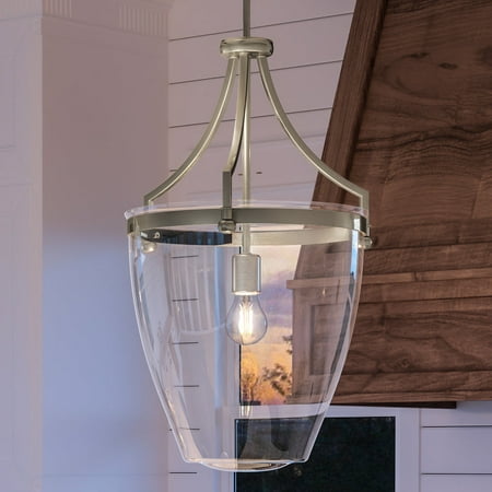 

Luxury Tranditional Pendant 23.375H x 15.25W with Transitional Style Brushed Nickel UHP4267 by Urban Ambiance