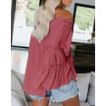 thumbnail image 2 of Sherrylily Womens Off The Shoulder Long Bell Sleeve Flared Casual Loose Tops, 2 of 3