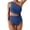X898-Blue, variant on Women's Maternity Vacation Style Solid Color Romantic Off-shoulder Backless Bikini Drawstring Style Loose Shoulder Strap Swimsuit