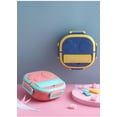 thumbnail image 3 of Lonchera escolar portátil de dos rejillas, contenedor térmico de alimentos tipo bento, lonchera cuadrada de acero inoxidable para viajes saludables, oficina, rosa, pequeña, 3 of 8