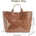 thumbnail image 2 of Tote Bag for Women Large PVC Tote Bag Plastic Handbag Letters Print Handbag Clear Hobo Bag, 2 of 12