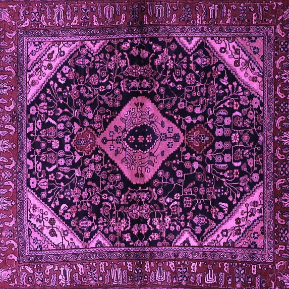 Ahgly Company Indoor Square Persian Purple Traditional Area Rugs, 6' Square