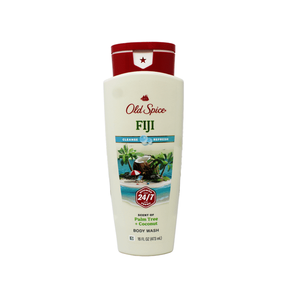 Old Spice Fiji Body Wash for Men Palm Tree & Coconut Scent 24/7 Fresh 16 fl oz