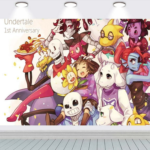 Undertale school Banner Backdrop Background Taspestry Wall Decor Birthday Party Supplies Poster Fans