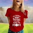 thumbnail image 2 of Women Fashion Baseball Mom Theme Printed Round Neck Short Sleeve T Shirt Top, 2 of 4