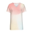 thumbnail image 4 of XuJwPNcy Women's T-Shirts Dressy Tunic Tops Short Sleeve Tie Dye Print Blouses V Neck Summer Cute Clothes, 4 of 5