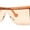 Brown, variant on Unique Futuristic Avant Garde Half Rim Shield Rectangle Sunglasses Yellow