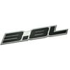 3.8L Liter Embossed BLACK on Highly Polished Silver Real Aluminum Auto Emblem Badge Nameplate for Buick Chevy Chevrolet Camaro Pontiac Hyundai Porsche Jeep Wrangler Nissan Chrysler Dodge Caravan