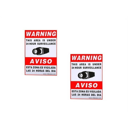 VideoSecu 2x Security Camera Video Warning Sticker Sign Decal for Home CCTV DVR CCD Video Surveillance Camera System BLE