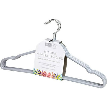 Simplify 6pk Flat Wire Non Slip Hanger