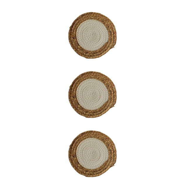 Wosthever Tapete de redonda, posavasos, mantel Individual de aislamiento tejido, accesorio de cocina de estilo nórdico de ratán hecho a mano, Type1 NO1