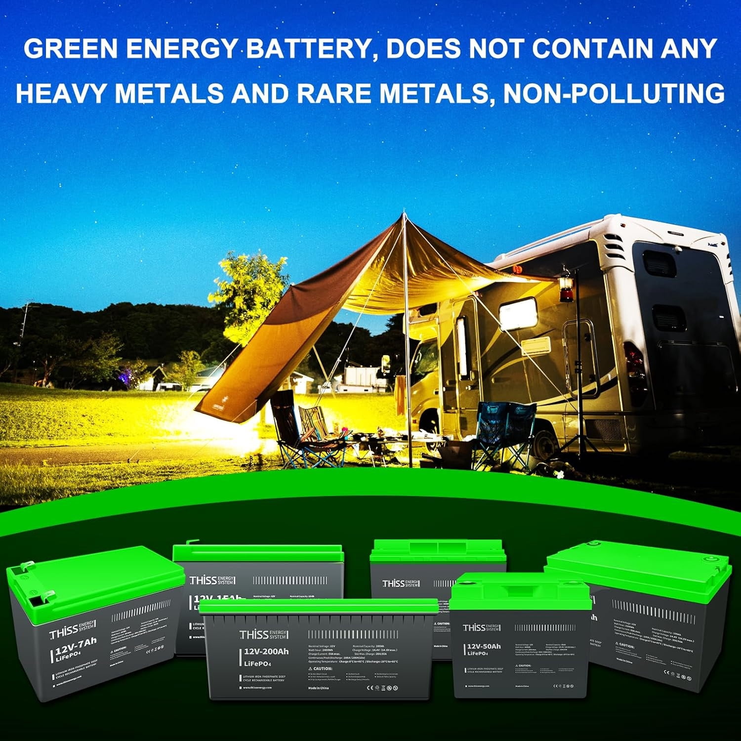 2PCS 12V 7Ah LiFePO4 Battery, Built-in BMS, 4000+ Deep Cycle Rechargeable Battery, Maintenance Free Home Energy Storage And Off Grid Application Battery, Suitable For RV, Camping, Golf Cart, Toy Car