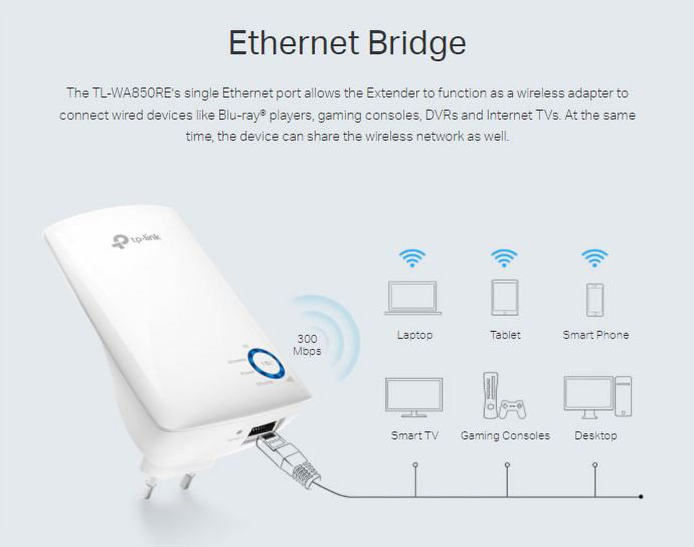 TL-WA850RE  Répéteur Wi-Fi universel N 300Mbps - Port Ethernet