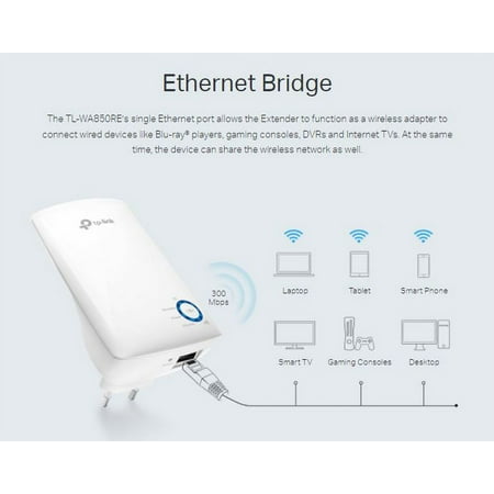 TP-Link - N300 Wi-Fi Range Extender with Ethernet Port - White