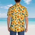 thumbnail image 4 of Susaid Green Leaf Sunflower Print Short Sleeve Shirts Button Down Casual Shirts Summer Beach Aloha Button Down Short Sleeve for Men ,Medium, 4 of 7
