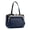 Dark Blue, variant on Women's Vintage Top Grain Oil Wax Leather Kiss-Lock Coin Purse with Hand Strap, Black